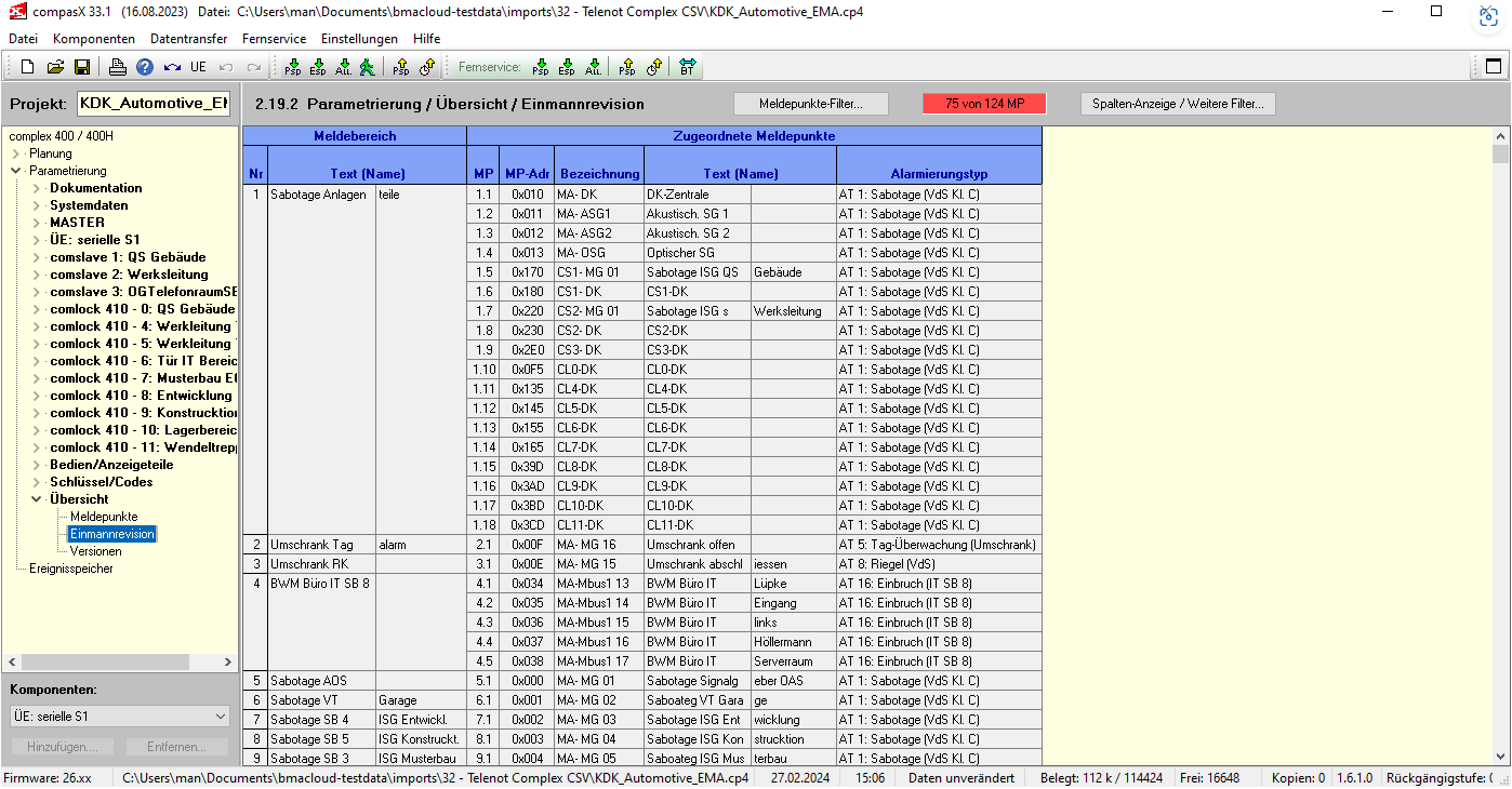 Einmannrevision Export