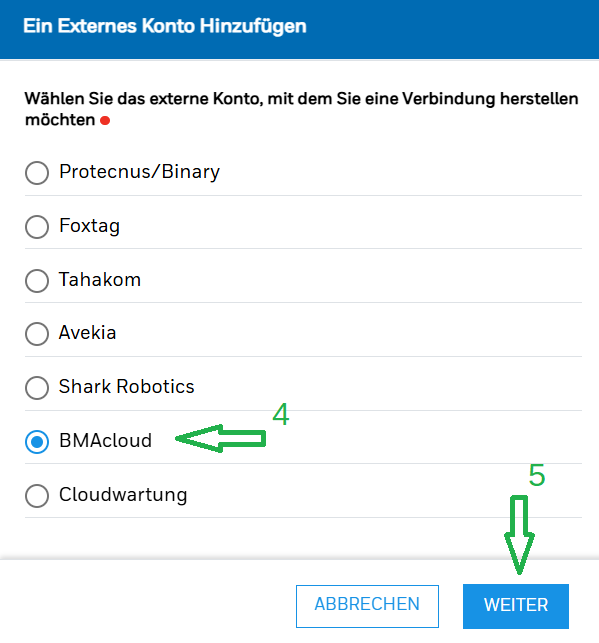 CLSS – BMAcloud verbinden