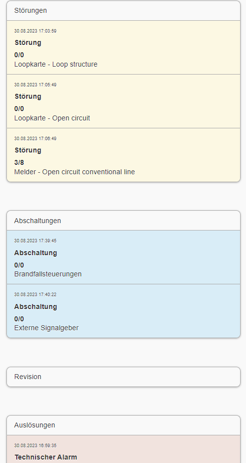 Display Meldungen / Status