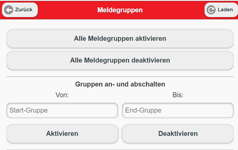 Meldegruppen steuern