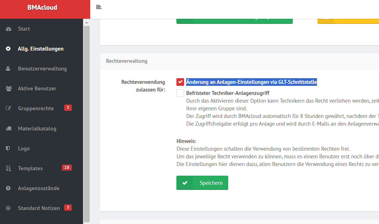 Rechteverwaltung Firma