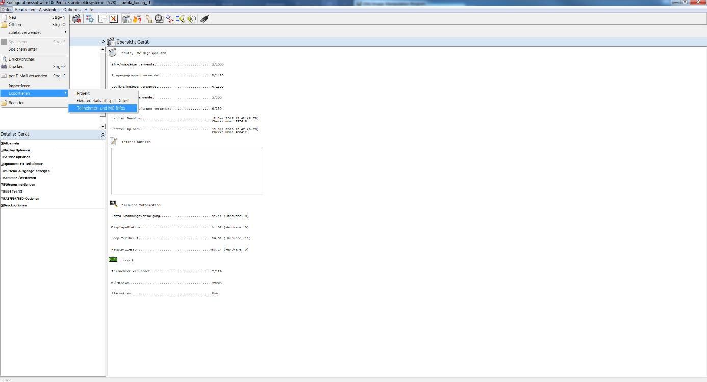 Export aus Hertek Software