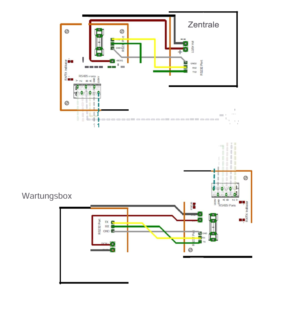 RS485-Extender Verbindungsdiagramm 1