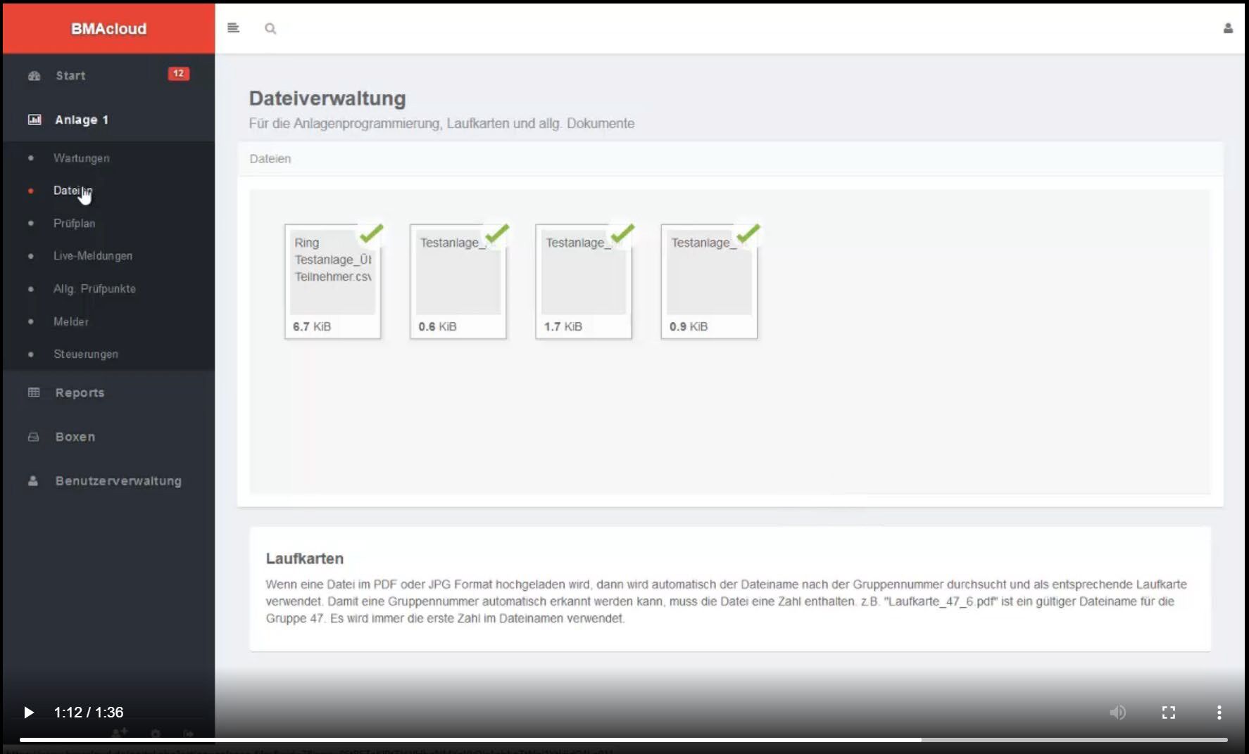 Upload erfolgreich – grüne Haken