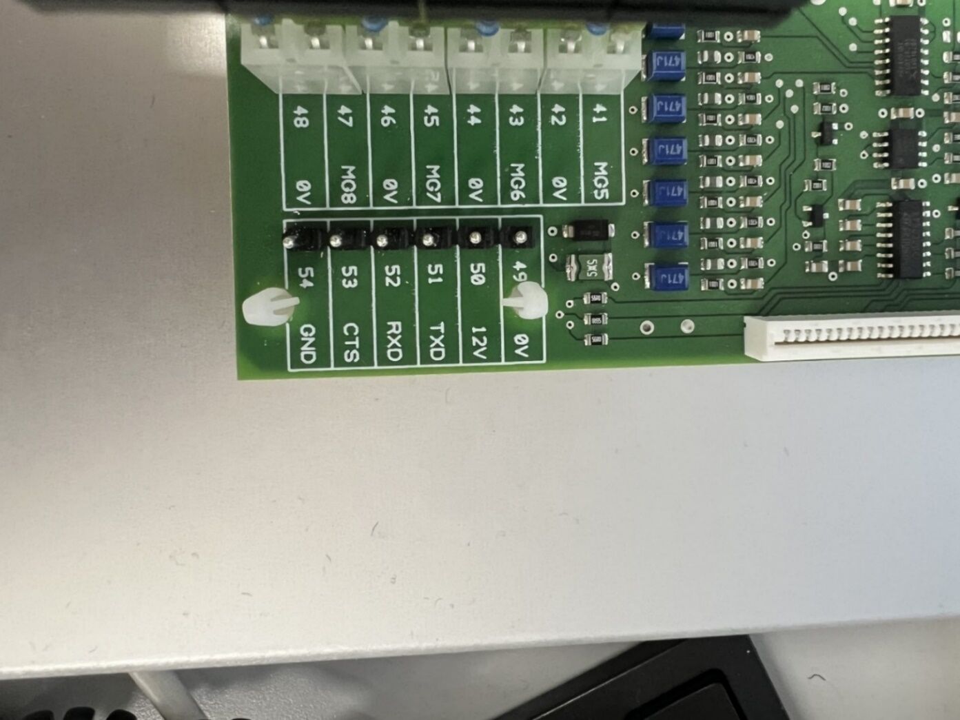 RS232 Schnittstelle Stiftleiste der ABI 1500 Zentralplatine