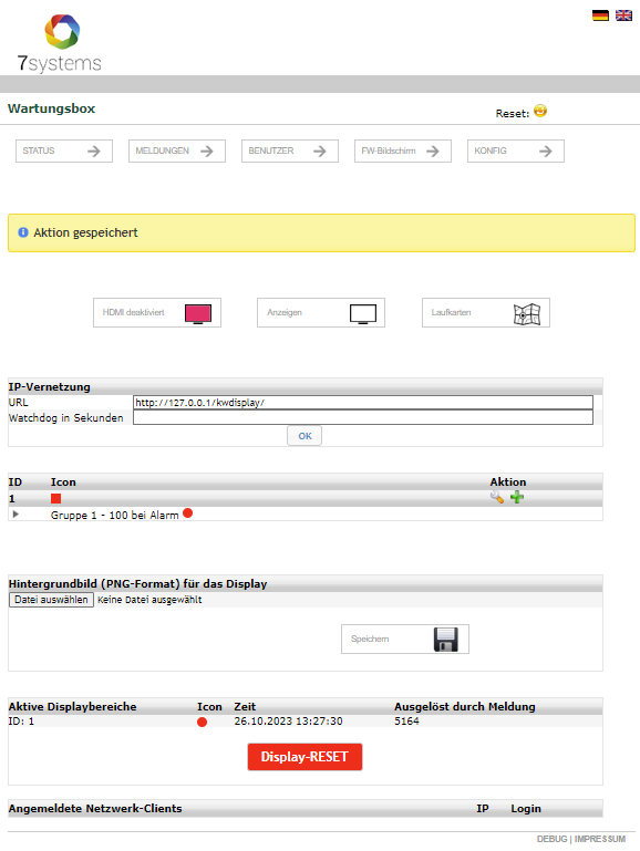 Meldungsfilter Datumsauswahl
