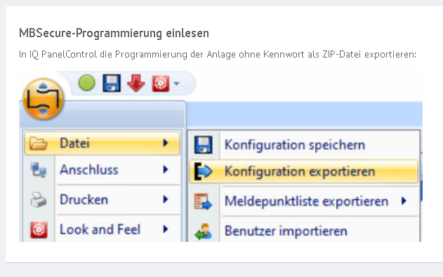 MB-Secure Programmiertool Export