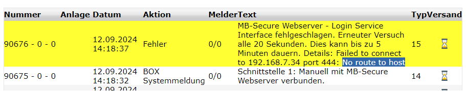 Error: No route to host