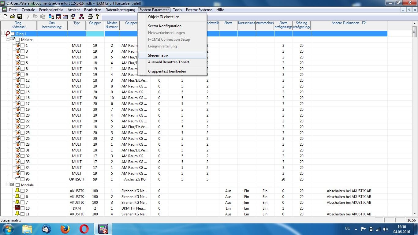 Steuermatrix Export 1