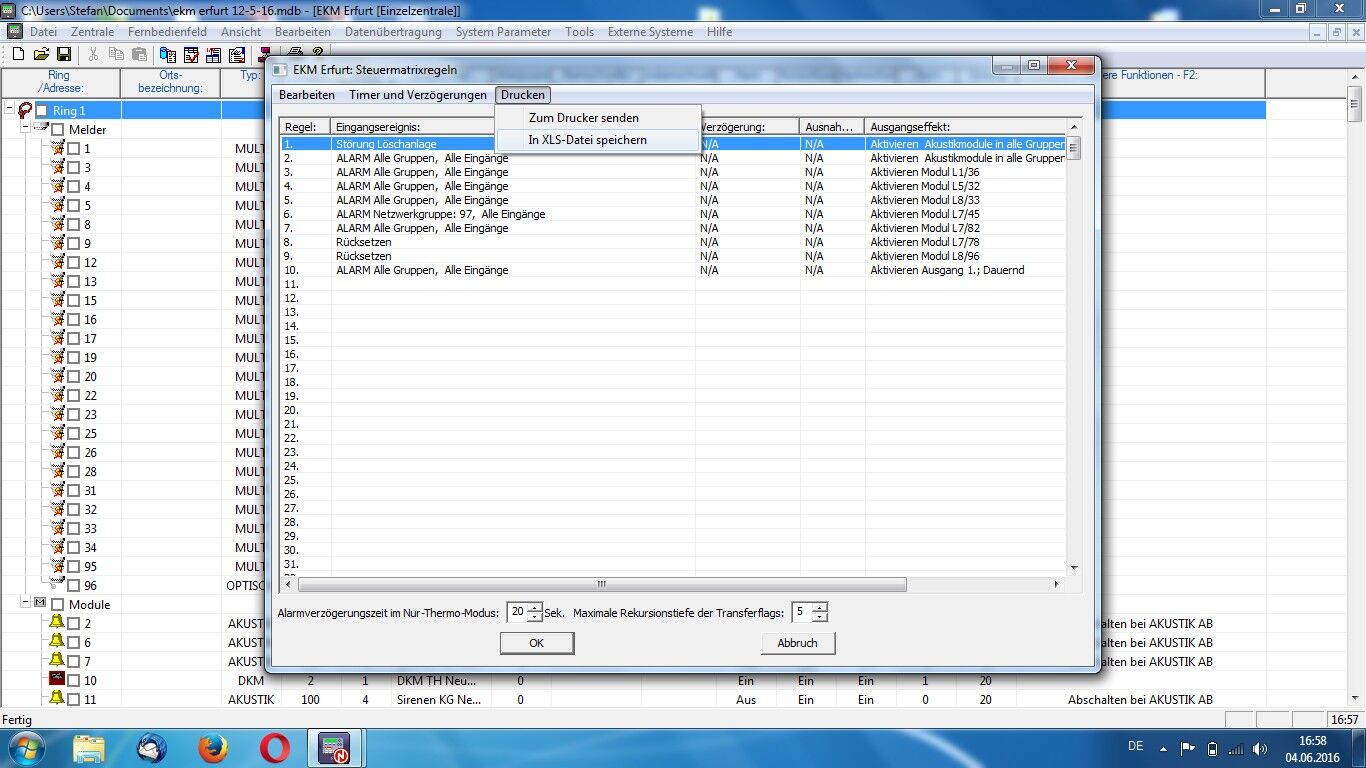 Steuermatrix Export 2